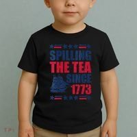 Spilling The Tea Since 1773 History Teacher 4th July Toddler T-Shirt thumb 2