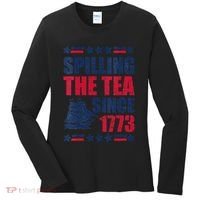 Spilling The Tea Since 1773 History Teacher 4th July Women's Long Sleeve Shirt thumb 0