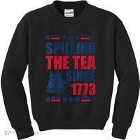 Spilling The Tea Since 1773 History Teacher 4th July Kids Sweatshirt thumb 0