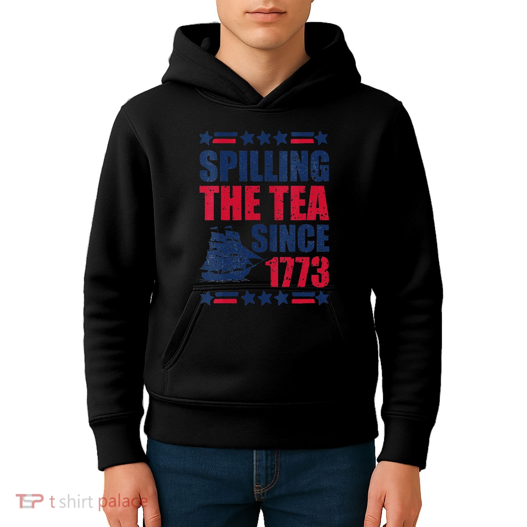 Spilling The Tea Since 1773 History Teacher 4th July Kids Hoodie