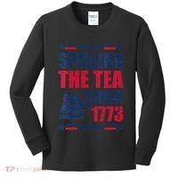 Spilling The Tea Since 1773 History Teacher 4th July Kids Long Sleeve Shirt thumb 0