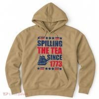 Spilling The Tea Since 1773 History Teacher 4th July Hoodie thumb 0
