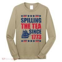 Spilling The Tea Since 1773 History Teacher 4th July Long Sleeve Shirt thumb 0