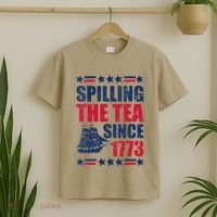 Spilling The Tea Since 1773 History Teacher 4th July T-Shirt thumb 2