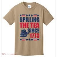 Spilling The Tea Since 1773 History Teacher 4th July Kids T-Shirt thumb 0