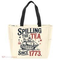 Spilling The Tea Since 1773 Funny Tea Party Tote Bag thumb 0