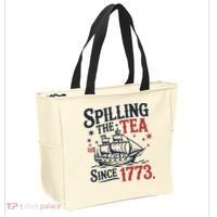 Spilling The Tea Since 1773 Funny Tea Party Tote Bag thumb 2