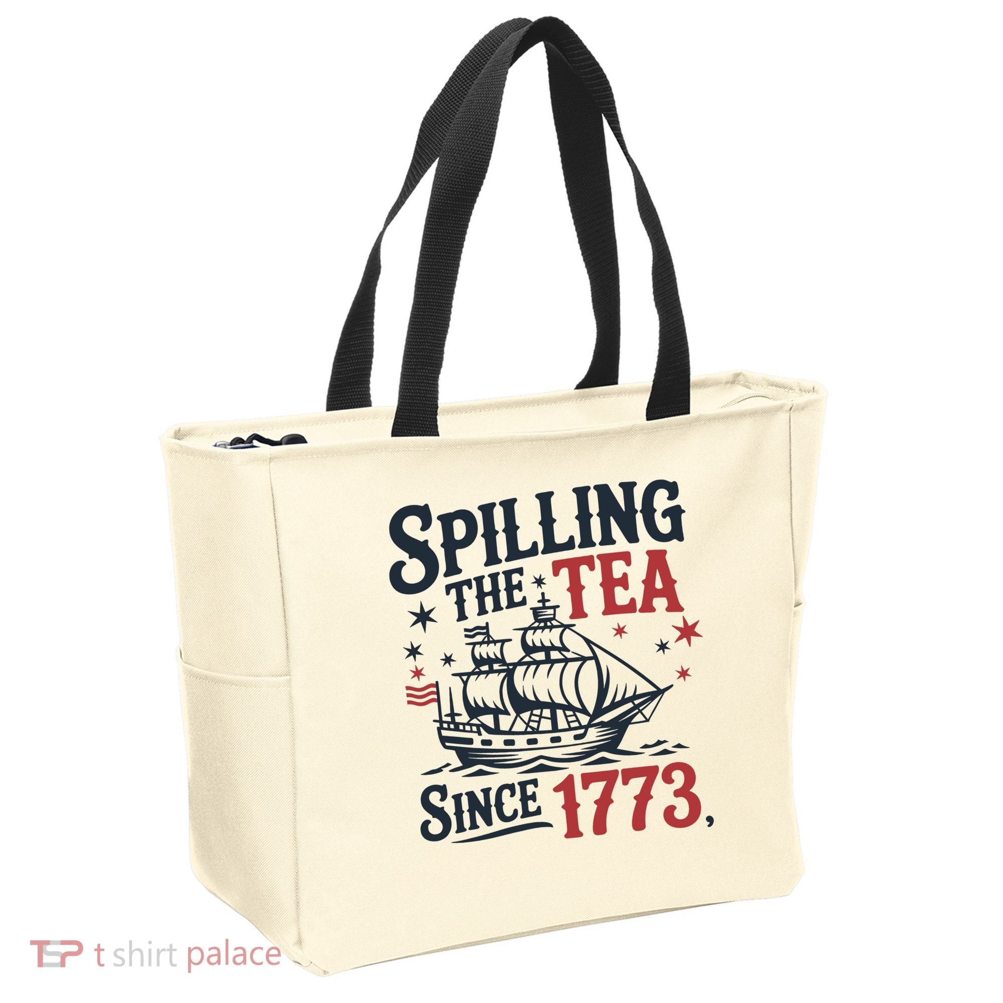 Spilling The Tea Since 1773 Funny Tea Party Tote Bag