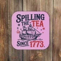 Spilling The Tea Since 1773 Funny Tea Party Coaster thumb 0