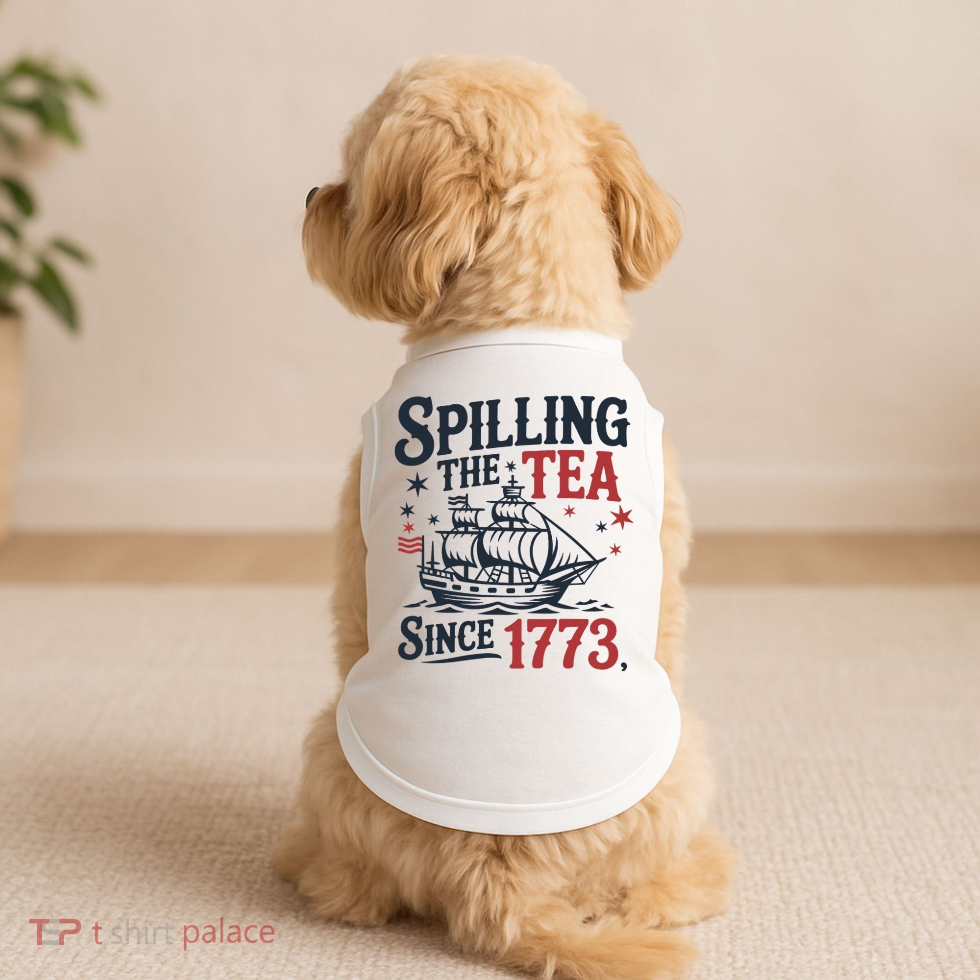 Spilling The Tea Since 1773 Funny Tea Party Doggie Tank