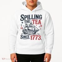 Spilling The Tea Since 1773 Funny Tea Party Hoodie thumb 2