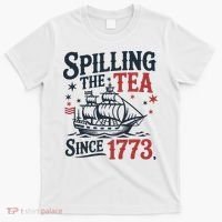 Spilling The Tea Since 1773 Funny Tea Party T-Shirt thumb 0