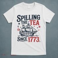 Spilling The Tea Since 1773 Funny Tea Party T-Shirt thumb 5