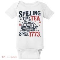 Spilling The Tea Since 1773 Funny Tea Party Baby Bodysuit thumb 0