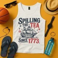 Spilling The Tea Since 1773 Funny Tea Party Tank Top thumb 4