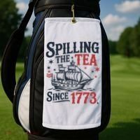 Spilling The Tea Since 1773 Funny Tea Party Golf Towel thumb 2