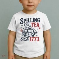 Spilling The Tea Since 1773 Funny Tea Party Toddler T-Shirt thumb 2