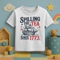 Spilling The Tea Since 1773 Funny Tea Party Toddler T-Shirt thumb 3