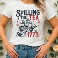 Spilling The Tea Since 1773 Funny Tea Party Women's T-Shirt thumb 2