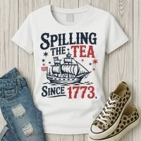 Spilling The Tea Since 1773 Funny Tea Party Women's T-Shirt thumb 3