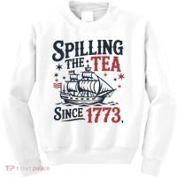 Spilling The Tea Since 1773 Funny Tea Party Kids Sweatshirt thumb 0