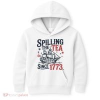 Spilling The Tea Since 1773 Funny Tea Party Kids Hoodie thumb 0