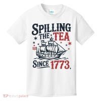 Spilling The Tea Since 1773 Funny Tea Party Kids T-Shirt thumb 0