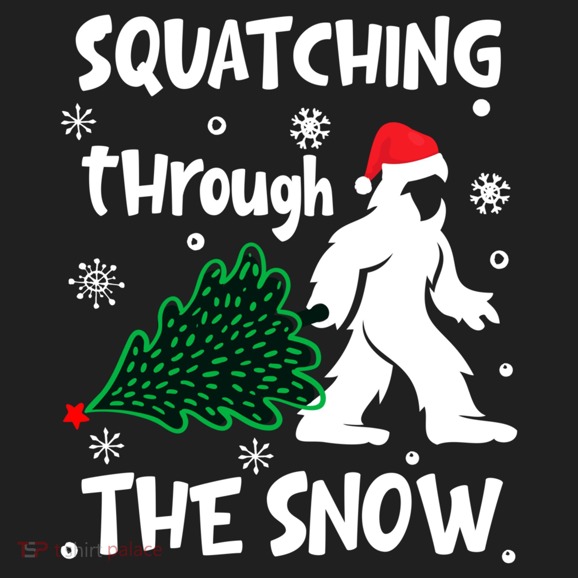Squatching Through The Snow Christmas Sasquatch Santa Hat Tumbler