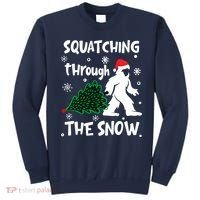 Squatching Through The Snow Christmas Sasquatch Santa Hat Sweatshirt thumb 0