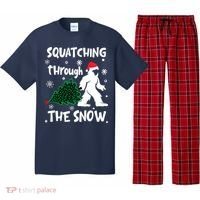 Squatching Through The Snow Christmas Sasquatch Santa Hat Pajama Set thumb 0