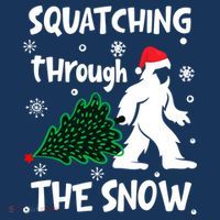 Squatching Through The Snow Christmas Sasquatch Santa Hat Polo thumb 2