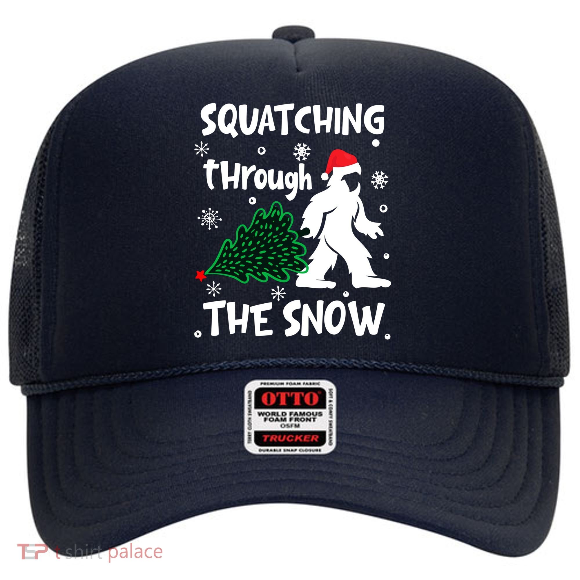 Squatching Through The Snow Christmas Sasquatch Santa Hat Hat