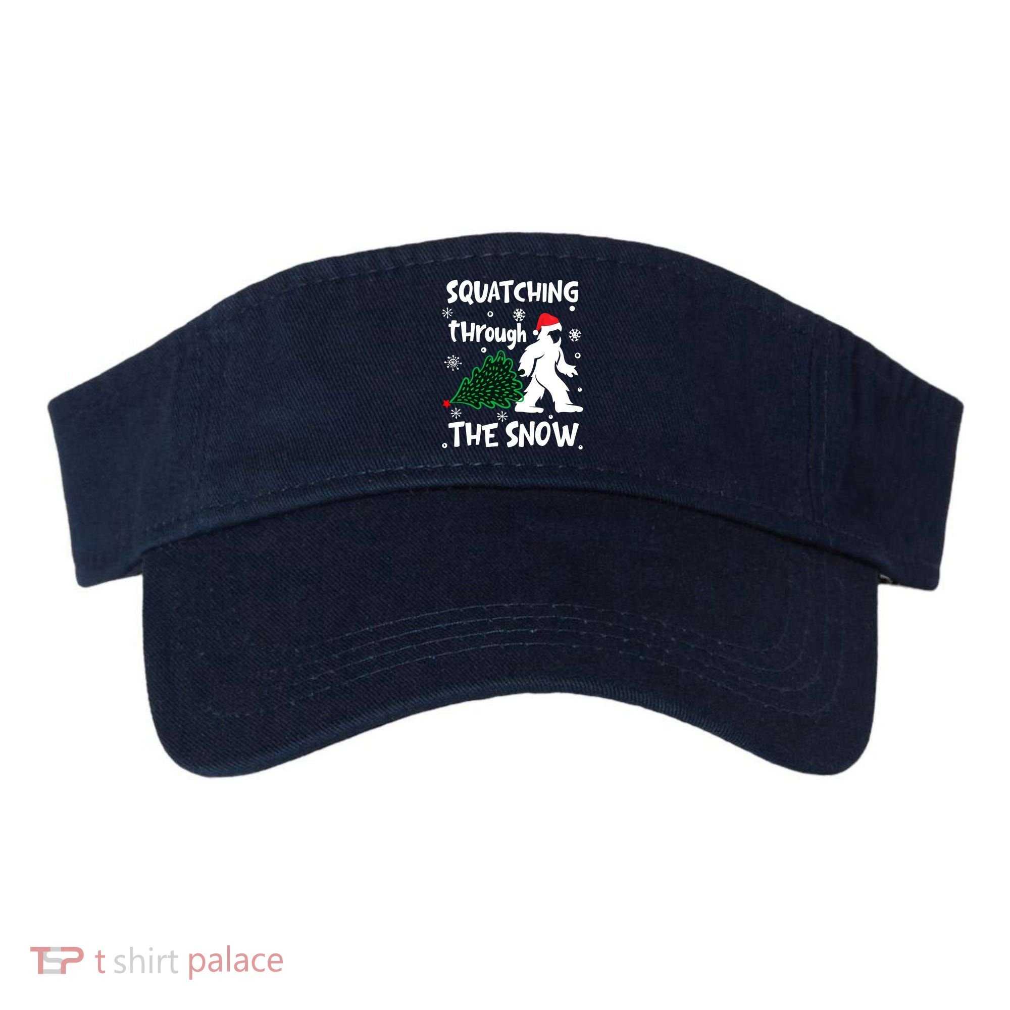 Squatching Through The Snow Christmas Sasquatch Santa Hat Visor