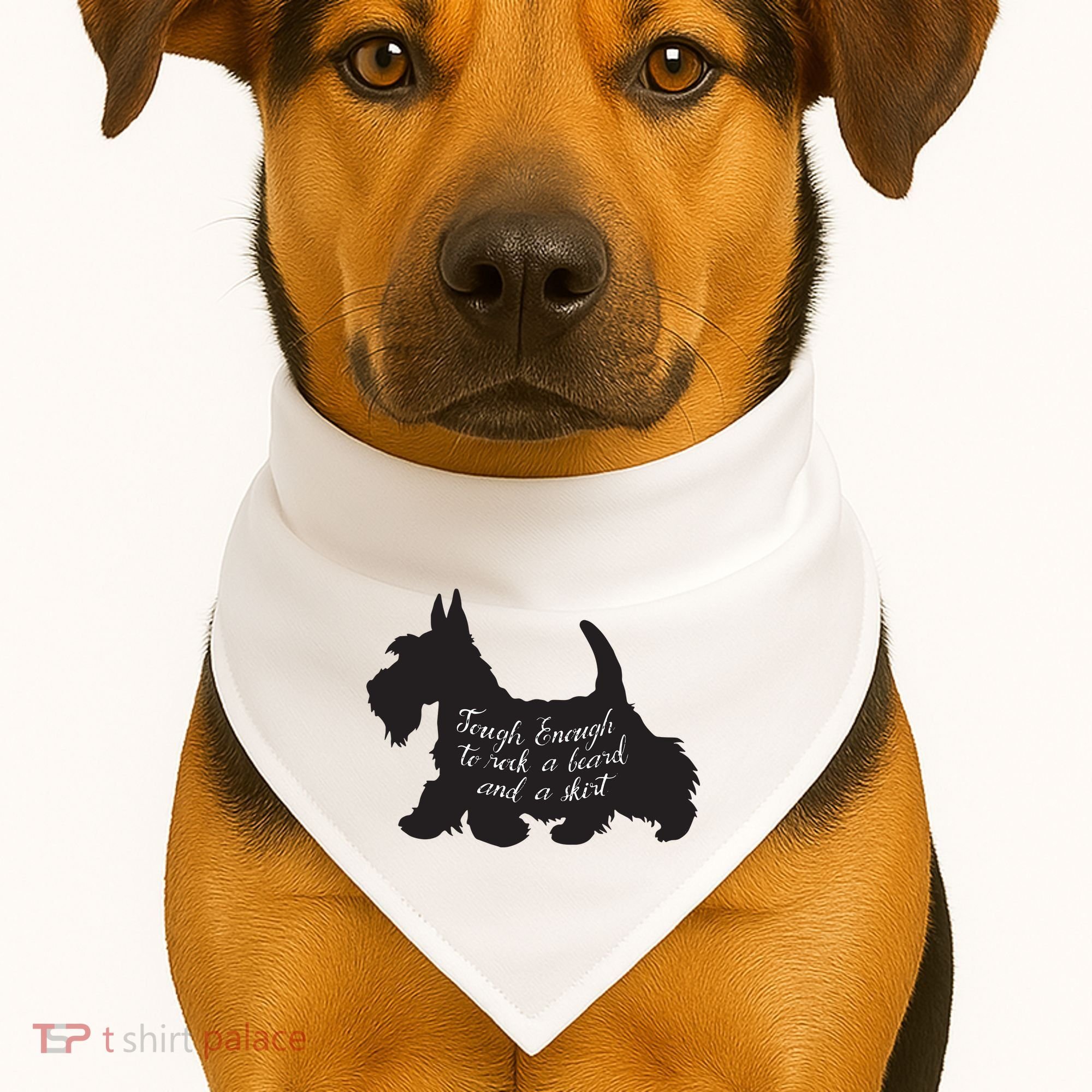 Scottish Terrier Tough Enough To Rock A Beard And A Skirt USA-Made Doggie Bandana