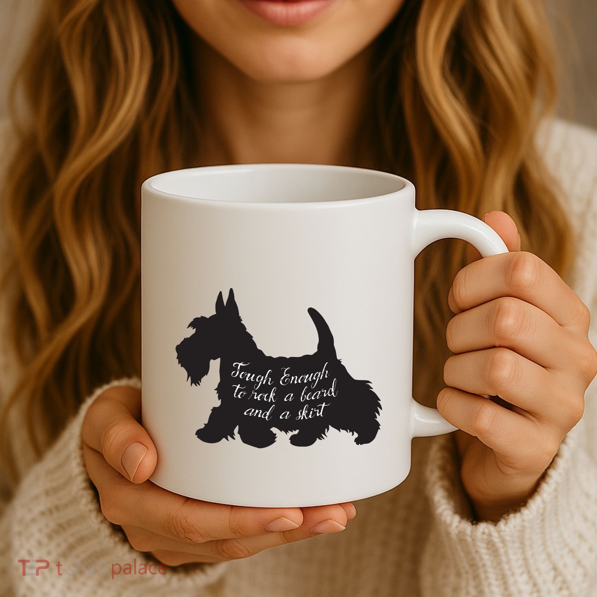 Scottish Terrier Tough Enough To Rock A Beard And A Skirt Coffee Mug