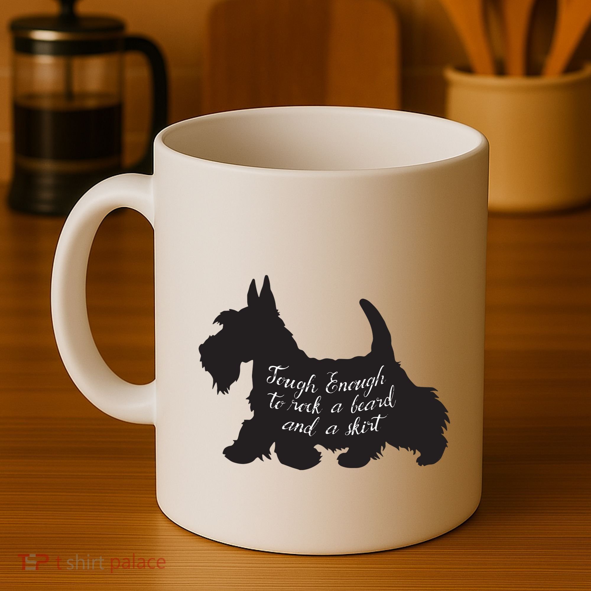Scottish Terrier Tough Enough To Rock A Beard And A Skirt Coffee Mug