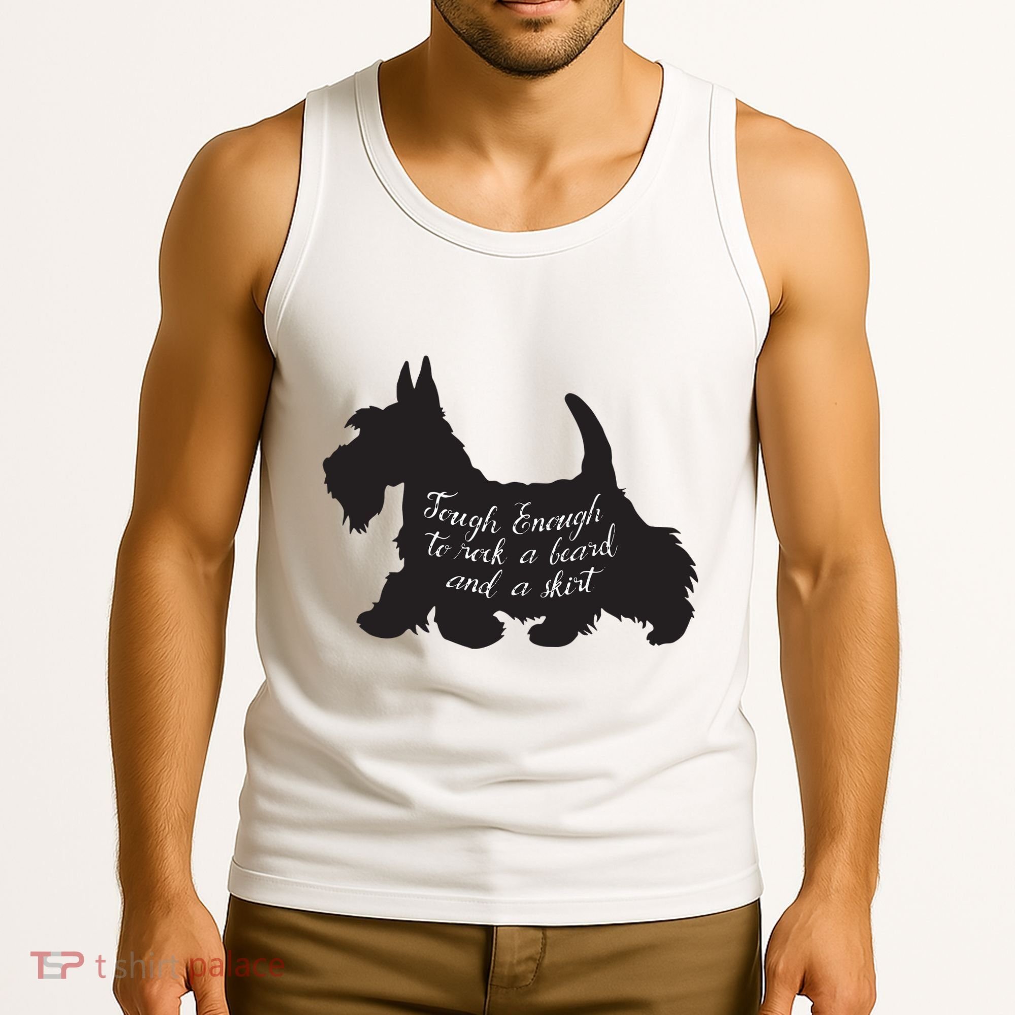 Scottish Terrier Tough Enough To Rock A Beard And A Skirt Tank Top