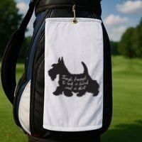 Scottish Terrier Tough Enough To Rock A Beard And A Skirt Golf Towel thumb 2