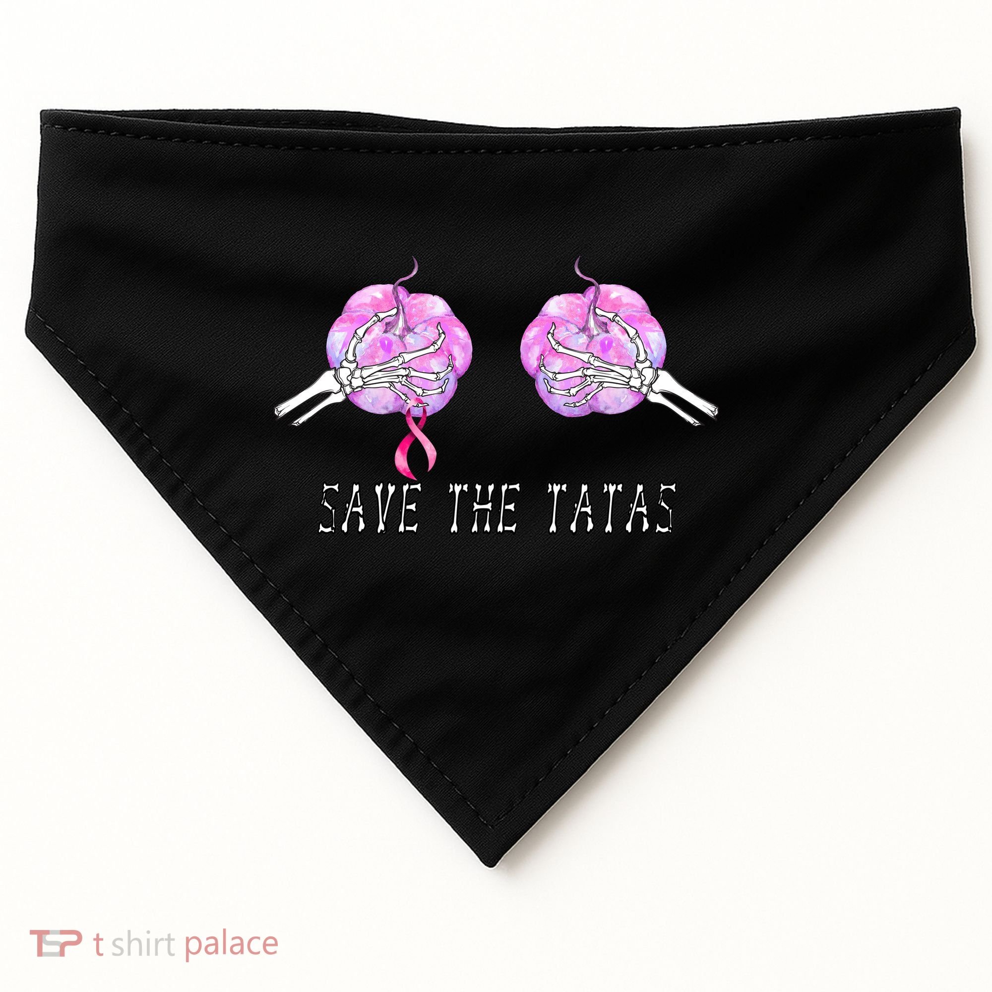 Save The TaTas Halloween Breast Cancer Awareness USA-Made Doggie Bandana