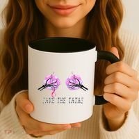 Save The TaTas Halloween Breast Cancer Awareness Coffee Mug thumb 3