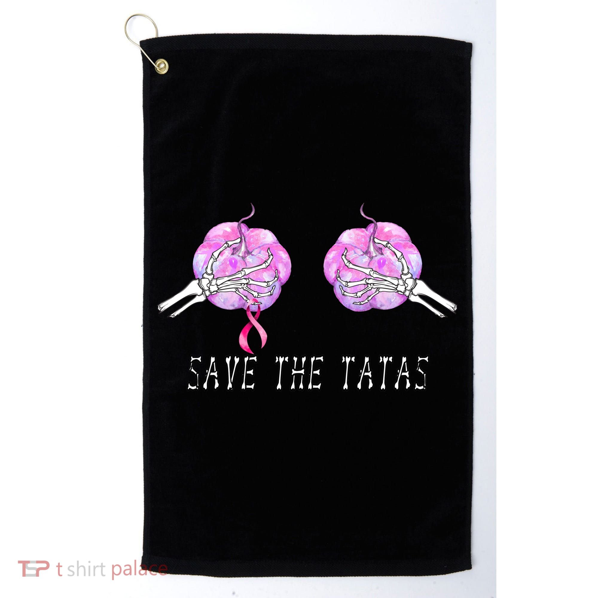 Save The TaTas Halloween Breast Cancer Awareness Golf Towel