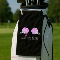 Save The TaTas Halloween Breast Cancer Awareness Golf Towel thumb 2
