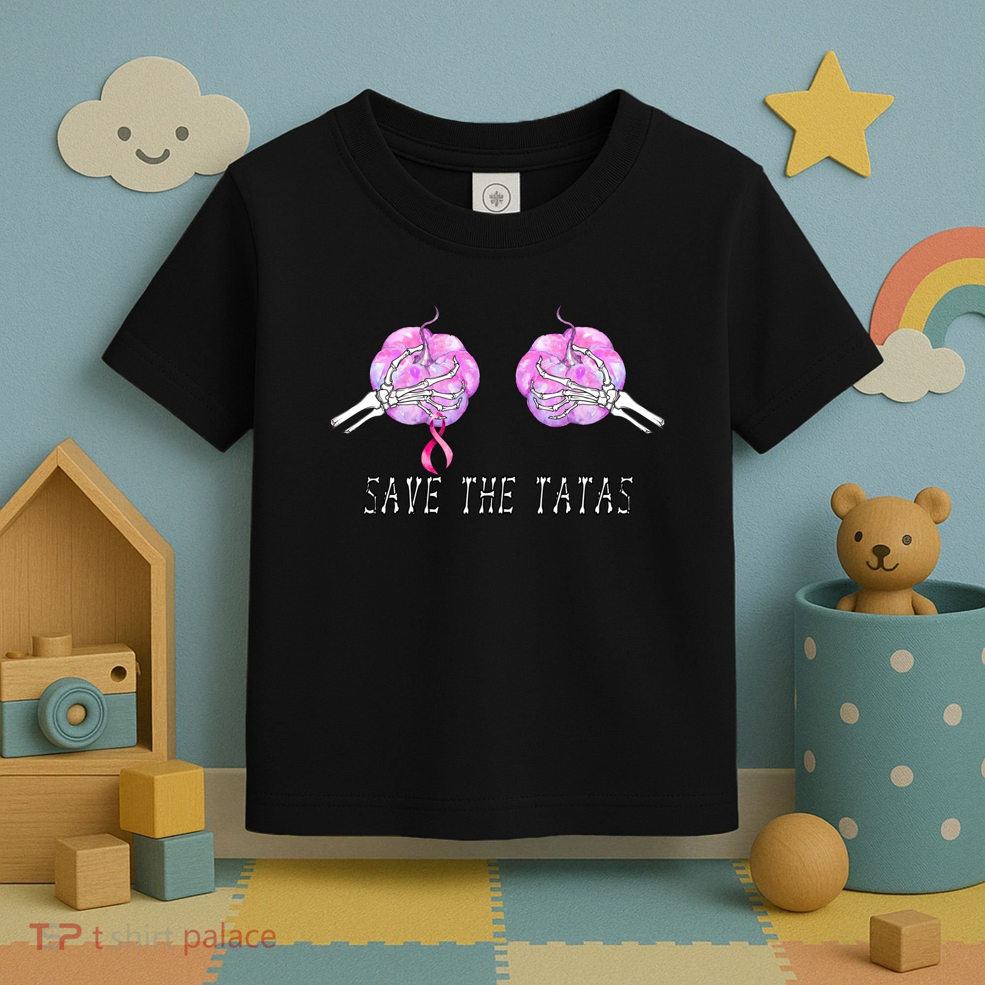 Save The TaTas Halloween Breast Cancer Awareness Toddler T-Shirt