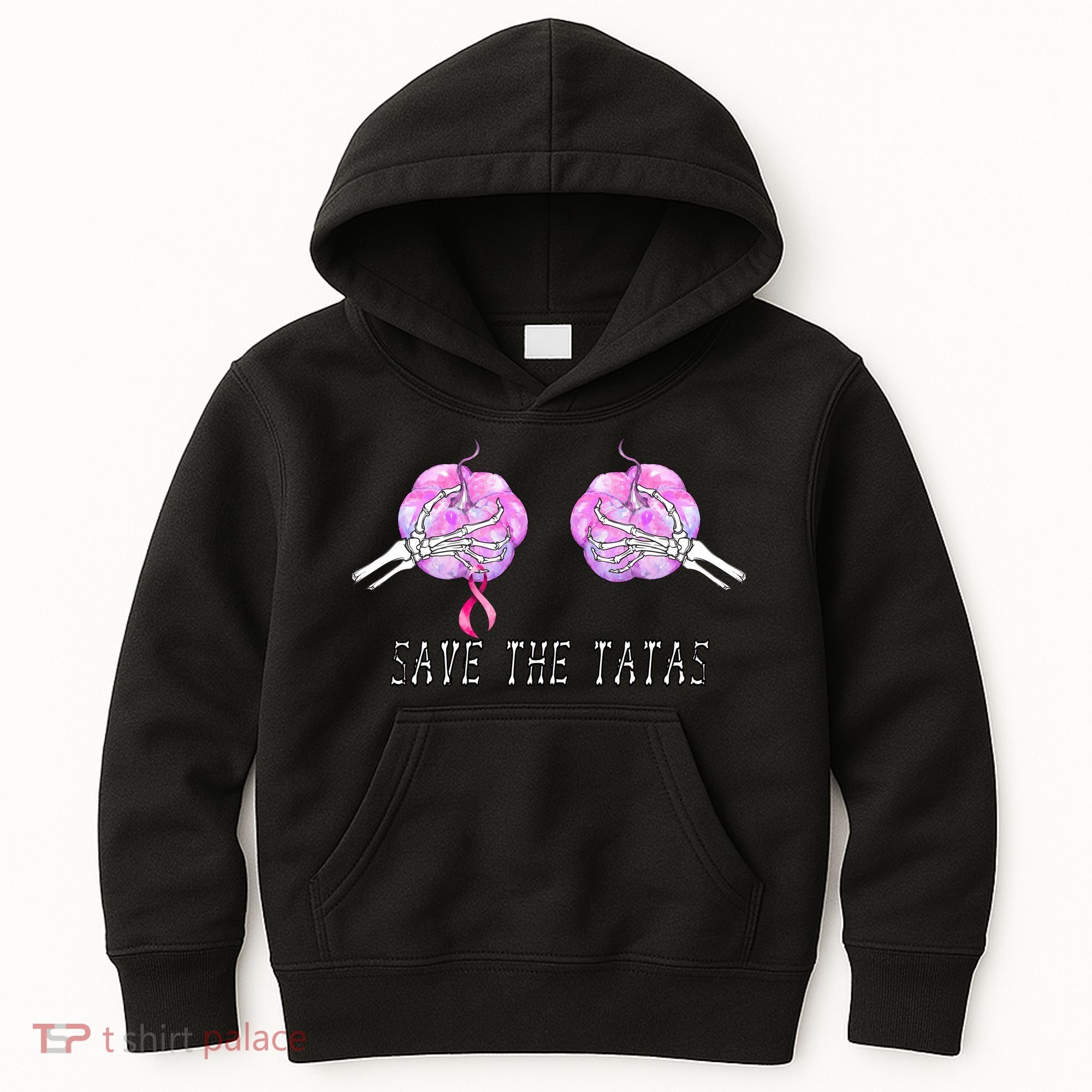 Save The TaTas Halloween Breast Cancer Awareness Kids Hoodie