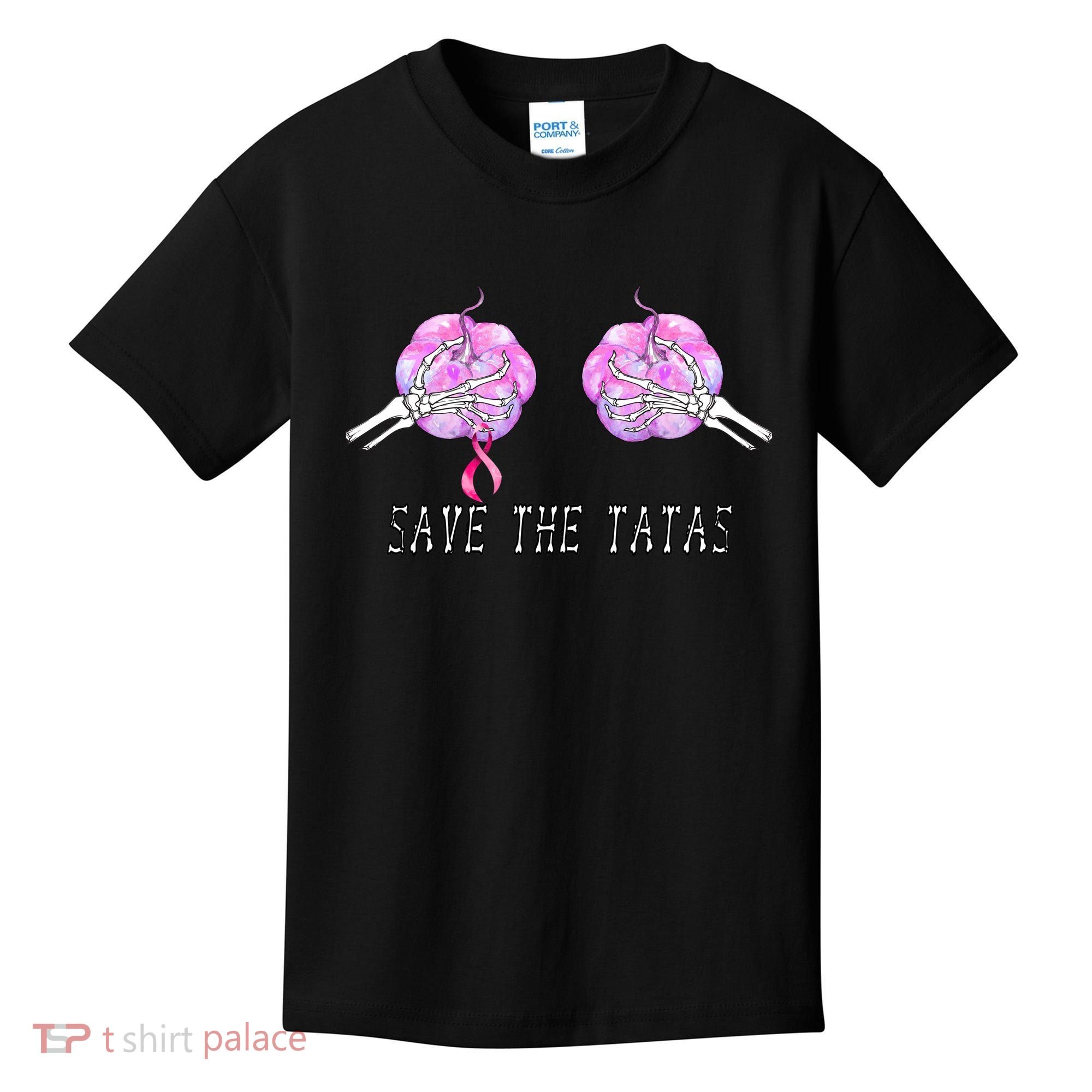 Save The TaTas Halloween Breast Cancer Awareness Kids T-Shirt