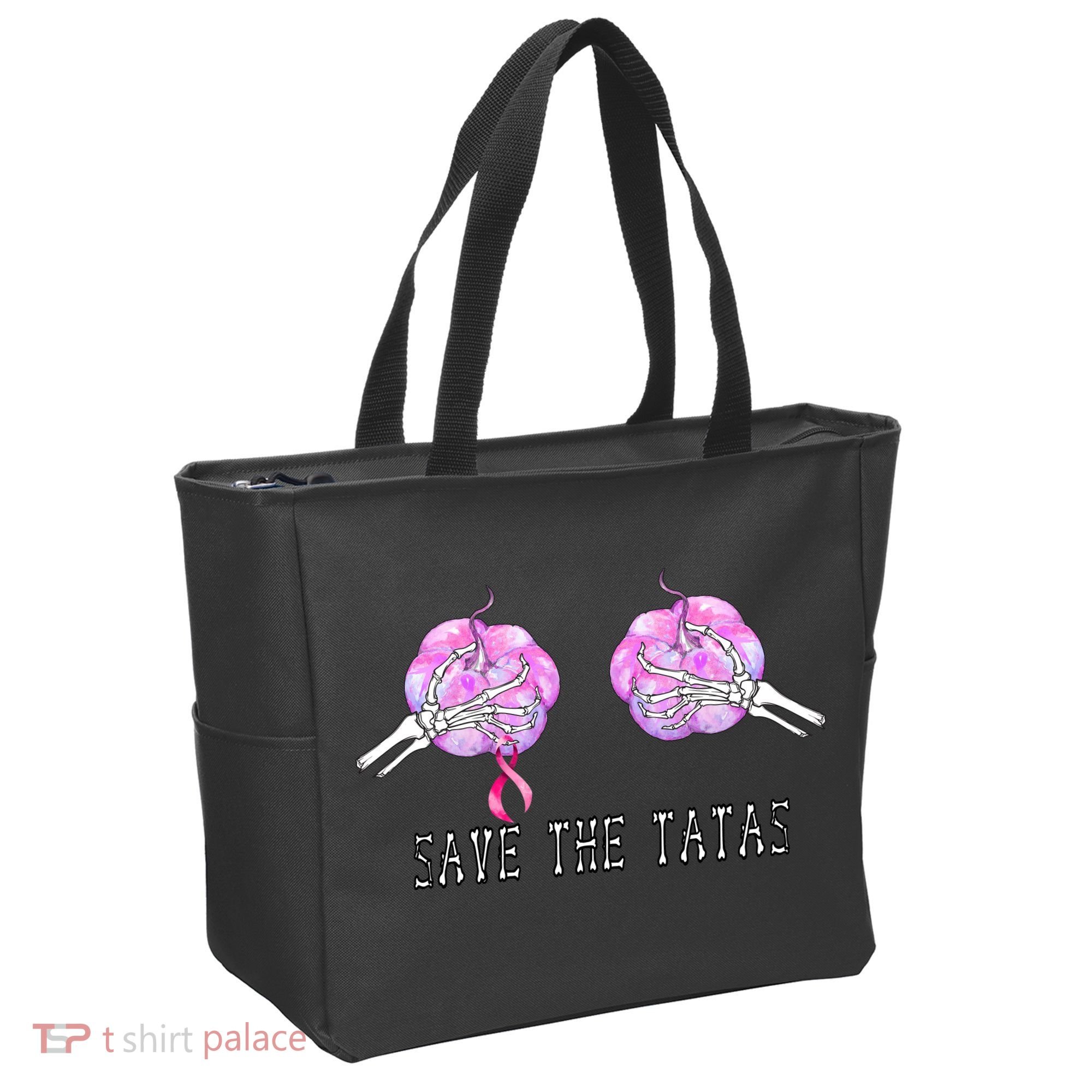 Save The TaTas Halloween Breast Cancer Awareness Tote Bag