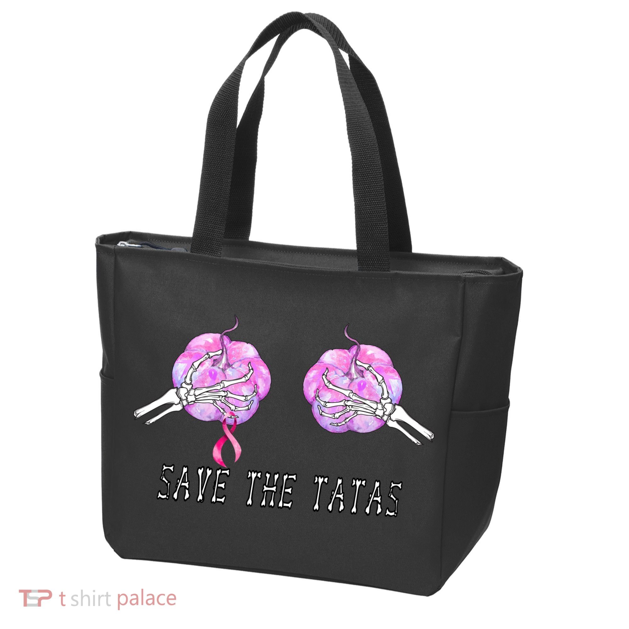 Save The TaTas Halloween Breast Cancer Awareness Tote Bag