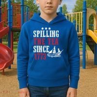 Spilling The Tea Since 1773 Kids Hoodie thumb 2
