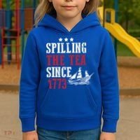 Spilling The Tea Since 1773 Kids Hoodie thumb 3