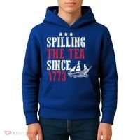 Spilling The Tea Since 1773 Kids Hoodie thumb 4